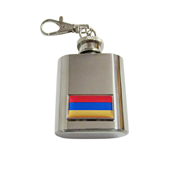 Thin Bordered Armenia Flag Keychain Flask - Picture 1 of 1